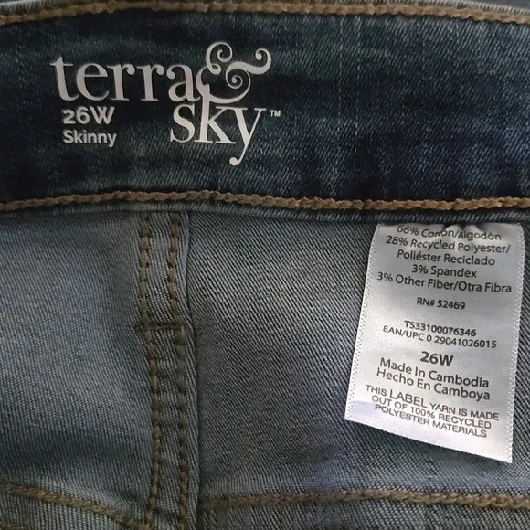 4X Women's Blue Jeans Skinny High Rise 26W plus NWT - Picture 2 of 5